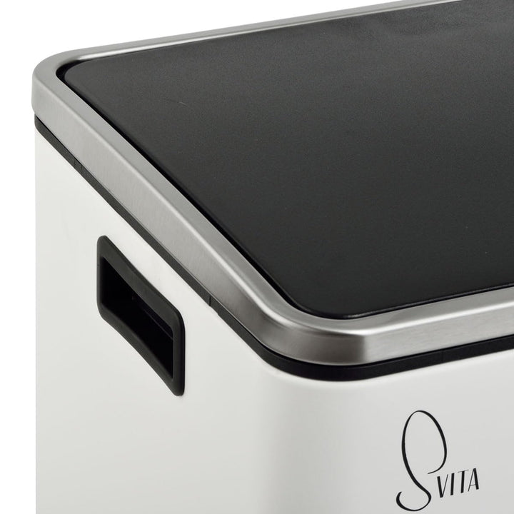 SVITA TM2X24 Treteimer 48 Liter Abfalleimer Mülleimer Design Mülltrennung Papierkorb Küchen-Ordnung