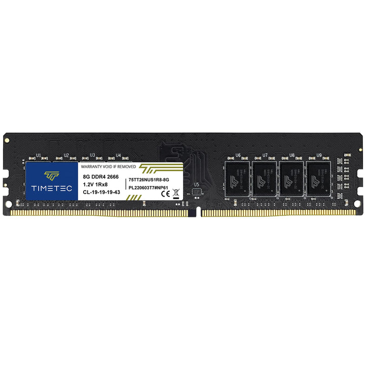 Timetec 8 GB DDR4 2666 MHz PC4-21300 Nicht-ECC ungepuffert 1,2 V CL19 1Rx8 Single Rank 288 Pin UDIMM