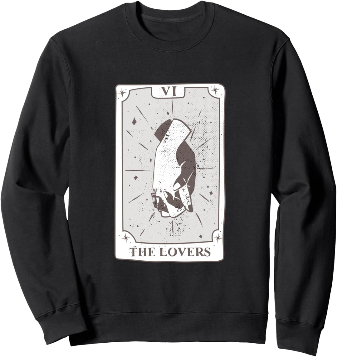 Tarot-Kartengrafik The Lovers Witch Wiccan Kawaii Goth Emo Sweatshirt