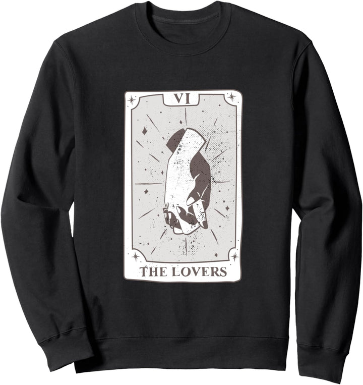 Tarot-Kartengrafik The Lovers Witch Wiccan Kawaii Goth Emo Sweatshirt