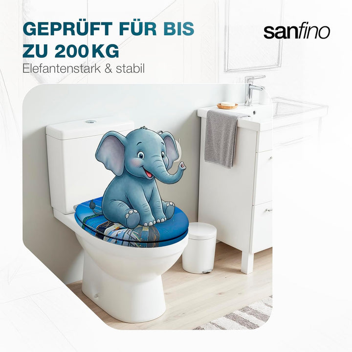 Premium WC Sitz mit Absenkautomatik – hochwertige Toilettendeckel aus Holz, viele bunte Motive, hohe