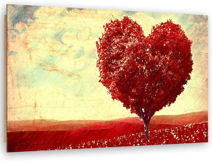 Wanddeko Herz Kunst modern Bilder abstrakt Rot 100x70 cm M14319 100x70 cm, M14319 100x70 cm