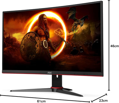 AOC Gaming C27G2E - 27 Zoll Full HD Curved Monitor, 165 Hz, 1 ms GtG, FreeSync Premium (1920x1080, V