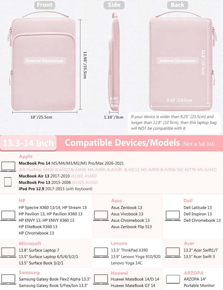 HYZUO 13,3-14 Zoll Laptoptasche Hülle Tasche für MacBook Pro 14 M5 M4 M3 M2 M1 A3426 A3427 2026-2021