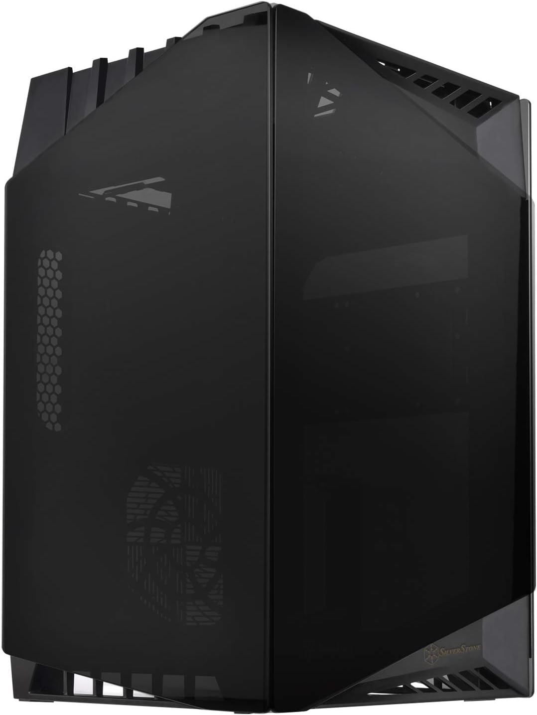 SilverStone SST-LD03B Lucid Mini Tower Mini-ITX Computer Gehäuse, geräuscharme Leistung bei hohem Lu