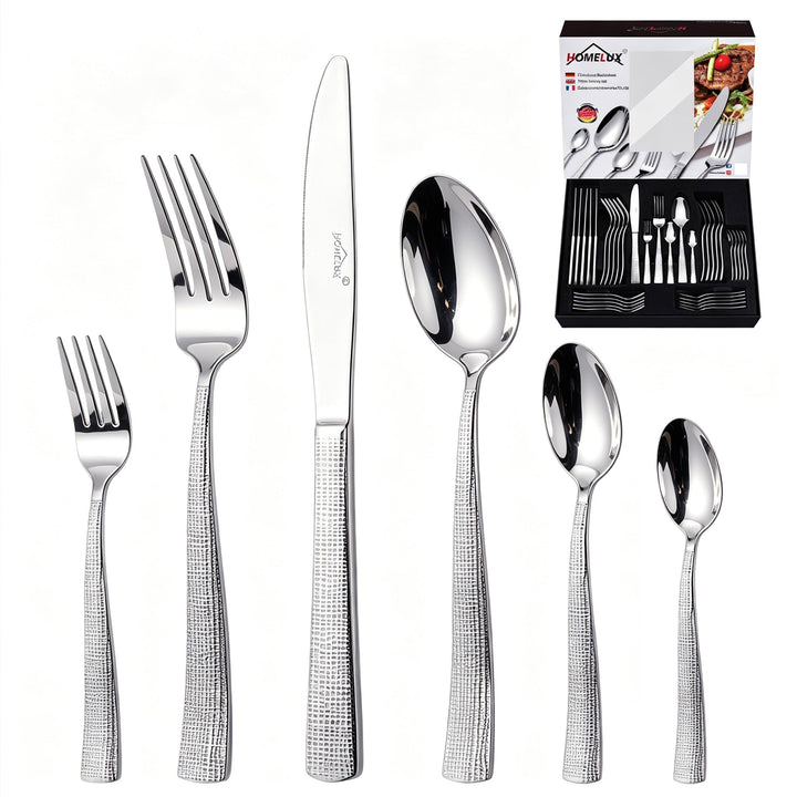 Besteck Set 12 Personen,72-tlg Edelstahl Besteckset,Cutlery Set mit Messer Gabel Löffel,inklusive Be