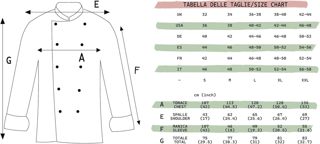 Fratelliditalia Kasacca Jacke für Koch, Baumwolle, Gastronomie, Küche, Pizzabäcker, Bordeaux, L