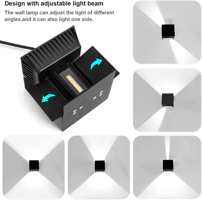 KAWELL 24W Modern Wandlampe LED Wandleuchte Up Down Einstellbarer Abstrahlwinkel Aluminium Wandbeleu