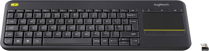 Logitech K400 Plus Kabellose TV-Tastatur mit Touchpad, 2.4 GHz Verbindung via Unifying USB-Empfänger