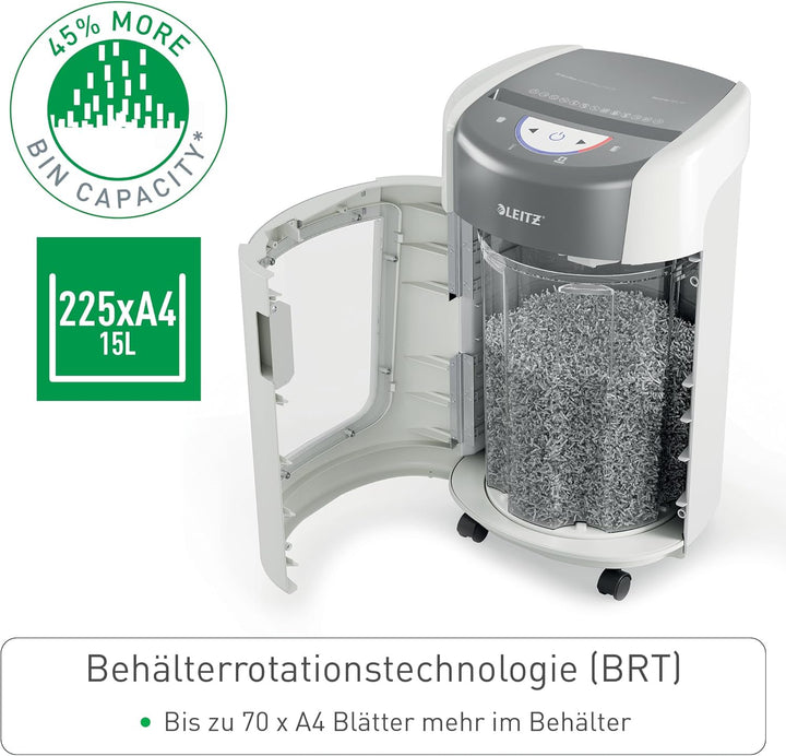 Leitz IQ Optimax Home Office 225 P5 Aktenvernichter, Mikroschnitt, Bis 6 Blatt 80 g/m², 45 Prozent m