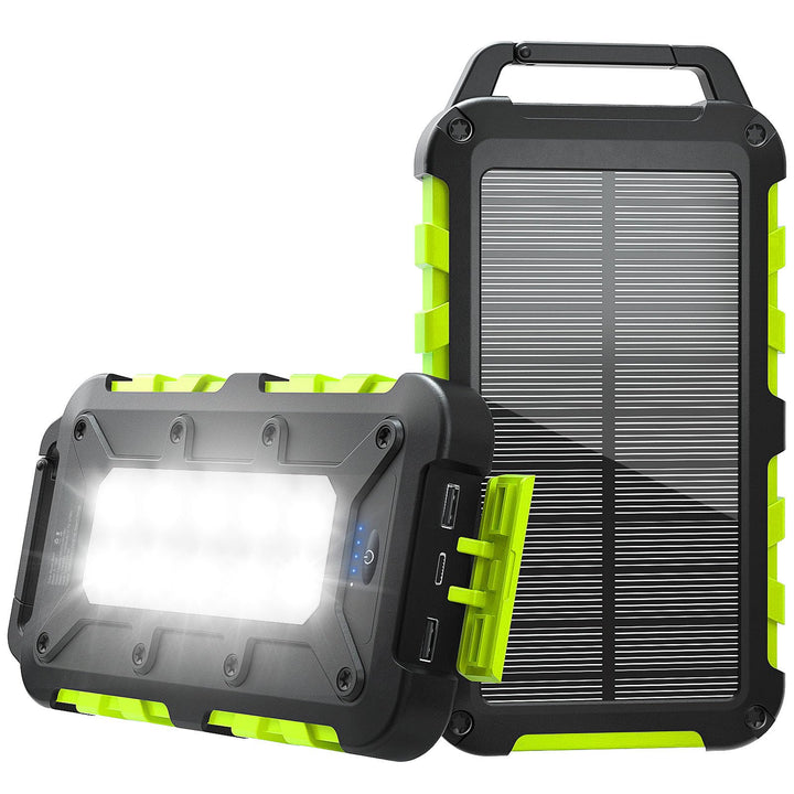 Solar Powerbank 10000mAh PD 22,5W Tragbares Solar Ladegerät USB C Outdoor Wasserdicht Externer Akku