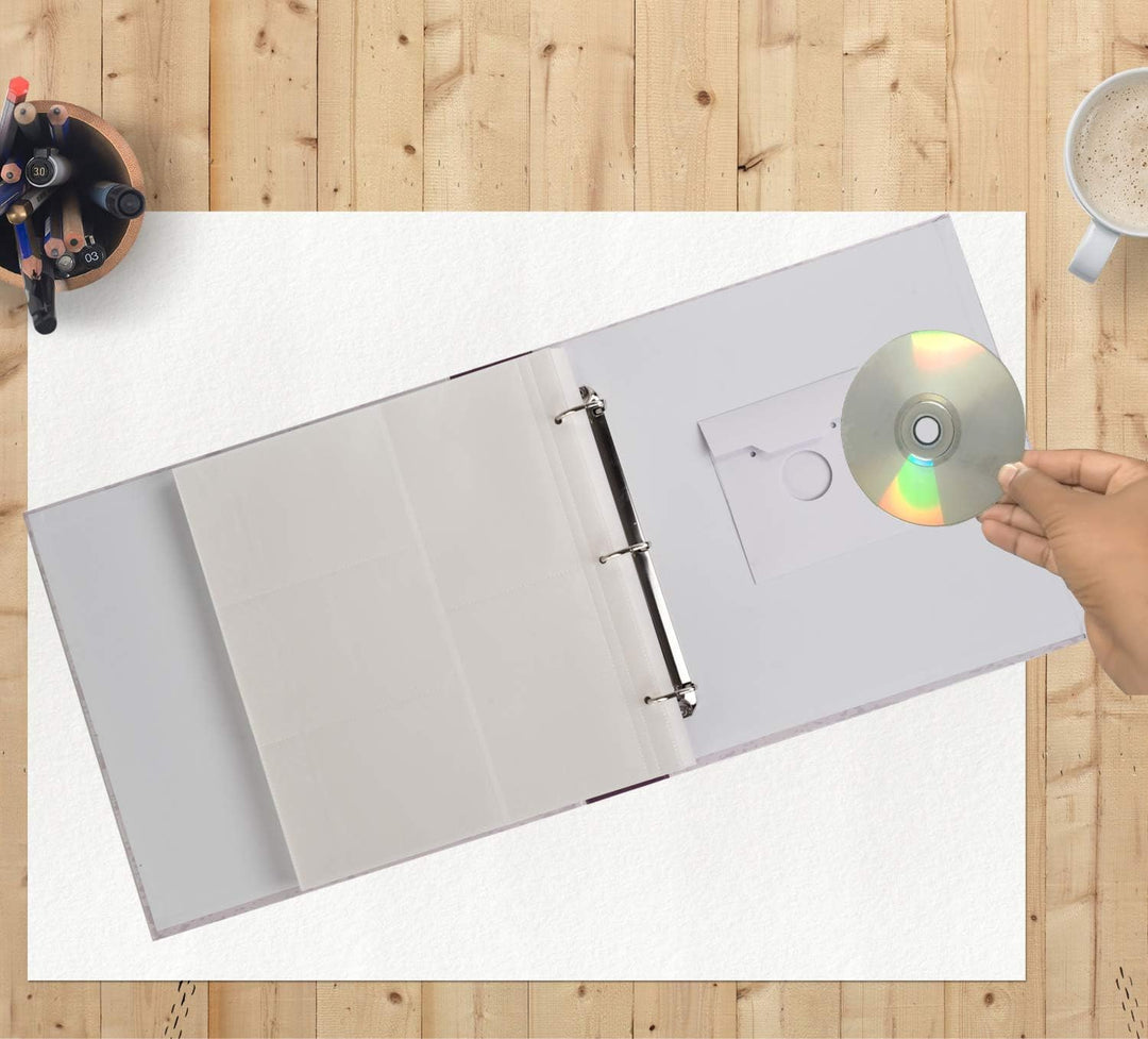 ARPAN Fotoalbum mit grossen Einstecktaschen, 3er-Ringbindung, Deckel im Slogan-Kunststil, für 500 Fo