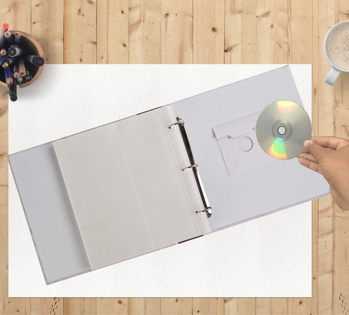 ARPAN Fotoalbum mit grossen Einstecktaschen, 3er-Ringbindung, Deckel im Slogan-Kunststil, für 500 Fo