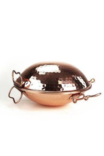 CopperGarden® Cataplana Bräter aus handverzinntem gehämmerten Kupfer mit ca 18 cm Durchmesser I Port
