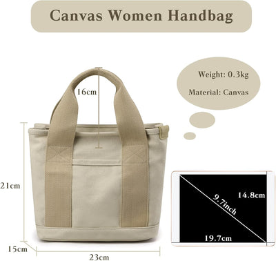 CORIOS Damen Handtasche Canvas Tragetasche Casual Henkeltasche Tote Beutel Multifunktionale Henkelta
