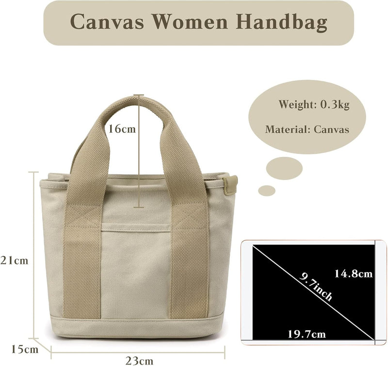 CORIOS Damen Handtasche Canvas Tragetasche Casual Henkeltasche Tote Beutel Multifunktionale Henkelta
