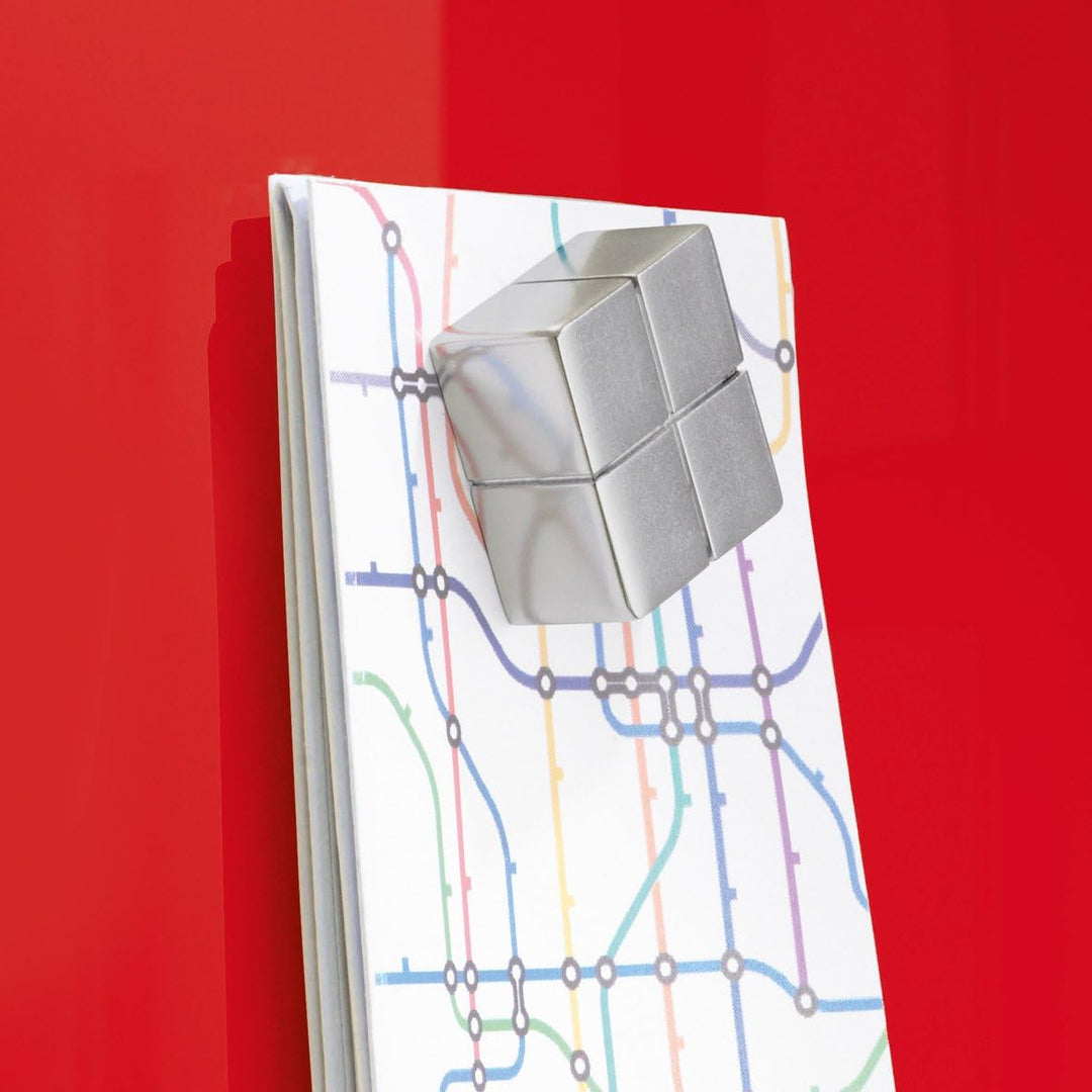 SIGEL GL147 Premium Glas-Whiteboard 91x46 cm rot hochglänzend, TÜV geprüft, einfache Montage, Glas-M
