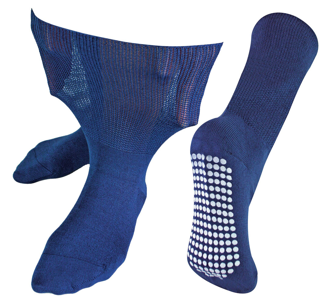 Ohne Gummi Ödeme Socken mit Antirutsch Noppen | Herren & Damen | Dr. Socks | Extra Weite Antirutsch