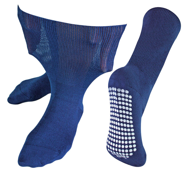 Ohne Gummi Ödeme Socken mit Antirutsch Noppen | Herren & Damen | Dr. Socks | Extra Weite Antirutsch