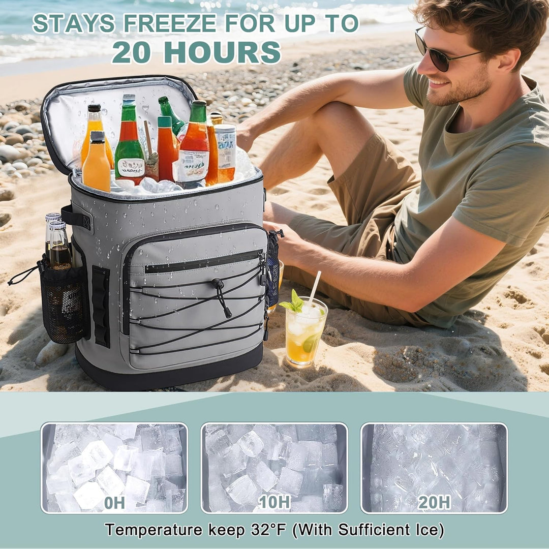 Kühlrucksack, 30L Grosse Thermo Kühltasche Rucksack, Wasserdicht Picknickrucksack Gross für Herren &