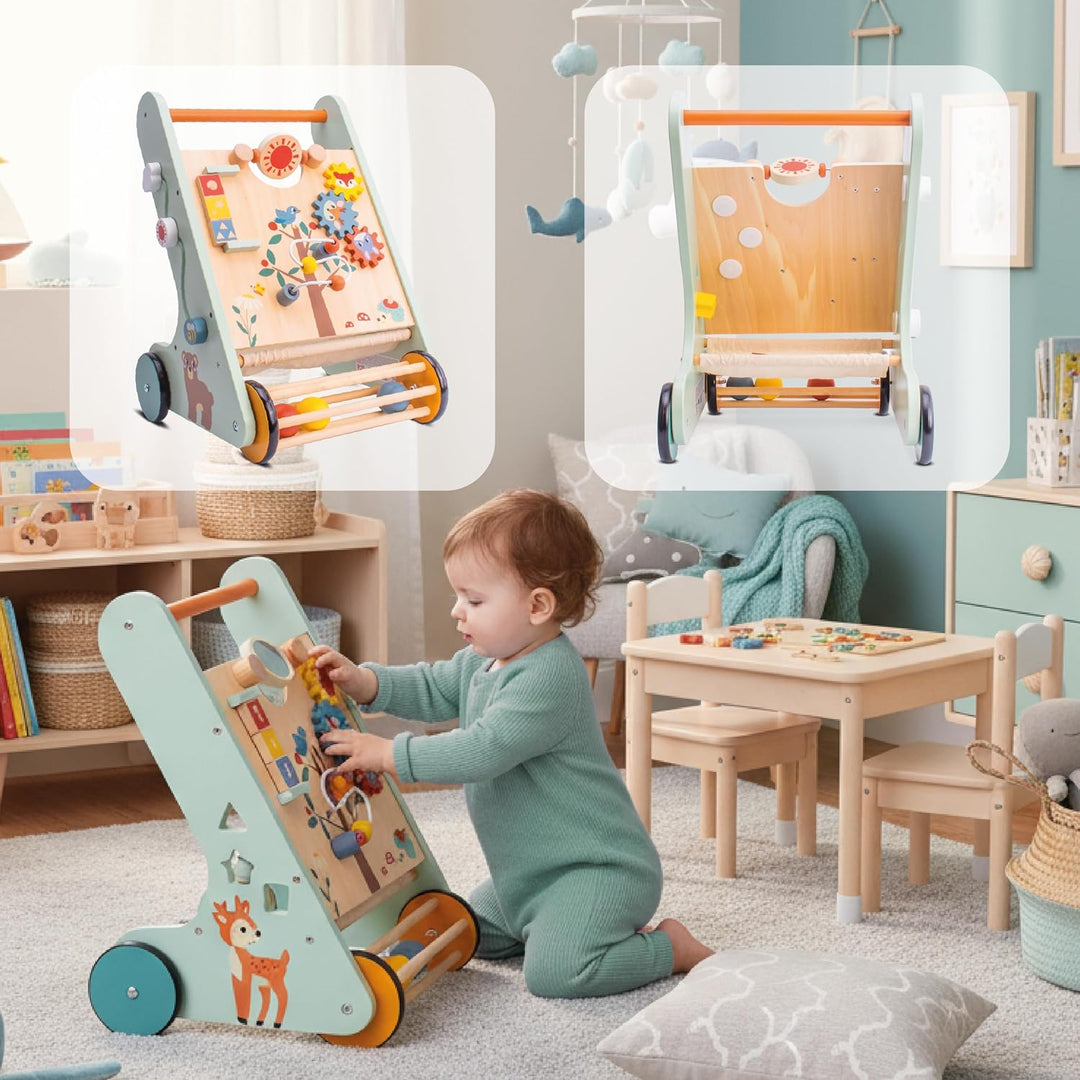 Baby Spiel und Laufwagen Lauflernwagen Spielboard mit interaktivem Spielzeug Räder Für Kinder von 12