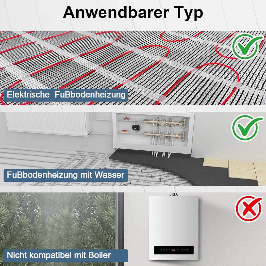 CNBINGO Thermostat Fussbodenheizung WLAN Smart Thermostat Heizung Digital Raumthermostat Fussbodenhe
