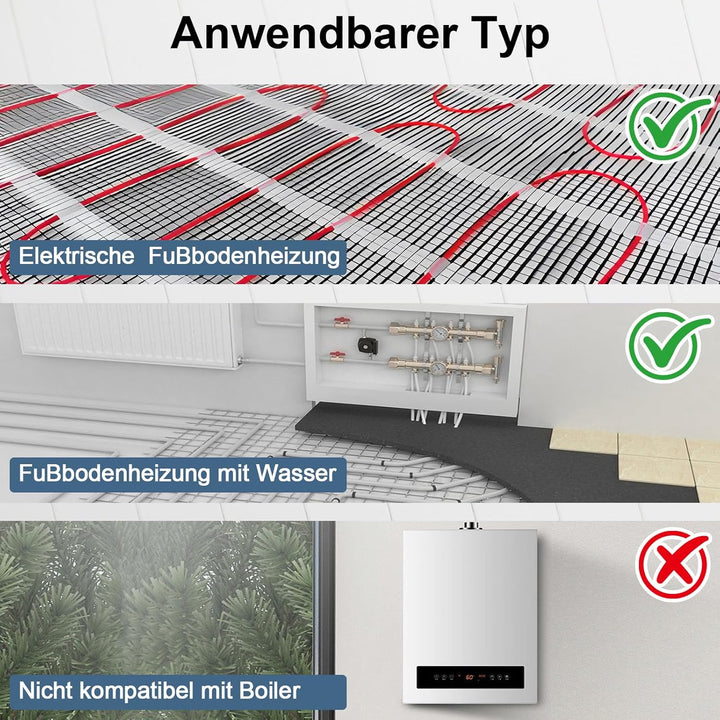 CNBINGO Thermostat Fussbodenheizung WLAN Smart Thermostat Heizung Digital Raumthermostat Fussbodenhe