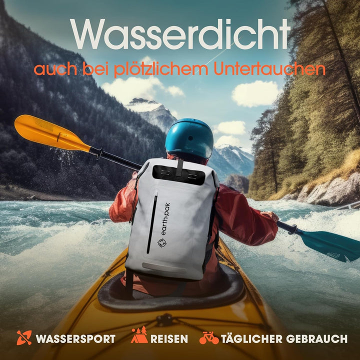 Earth Pak wasserdichter Rucksack – 35L / 55L Waterproof Backpack mit leistungsstarkem Rolltop Rollve