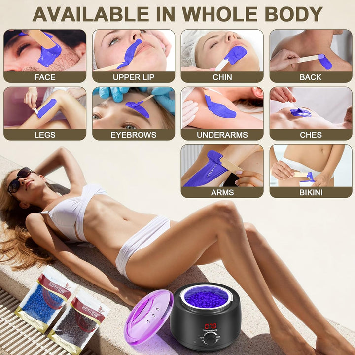 Warmwachsgerät Waxing Set Wachs Haarentfernung Wax Maschine Warmwachs Enthaarungswachs Wachswärmer H