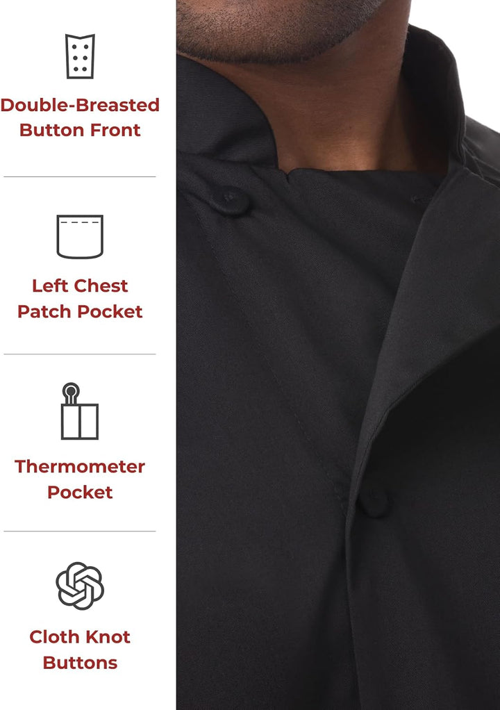 Chef Works JLCV-BLK Küchenjacke M, M