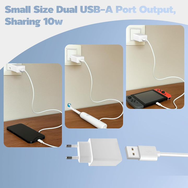 10W USB-Ladegerät mit USB-A-Anschluss Wandladegerät für iPhone, Samsung, Android, iPad, Tablet - Kom