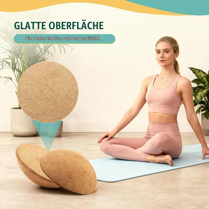 Nastopee Balance Board Kork Halbkugel,Pures Surf-Feeling &amp; Ganzkörpertraining,Halbkugel Balance Ball