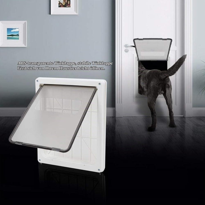 WNSC Hundetür, frei grosse Grösse Safe 43 × 36 × 5 cm Haustier Eingangstür für Wand(White), White