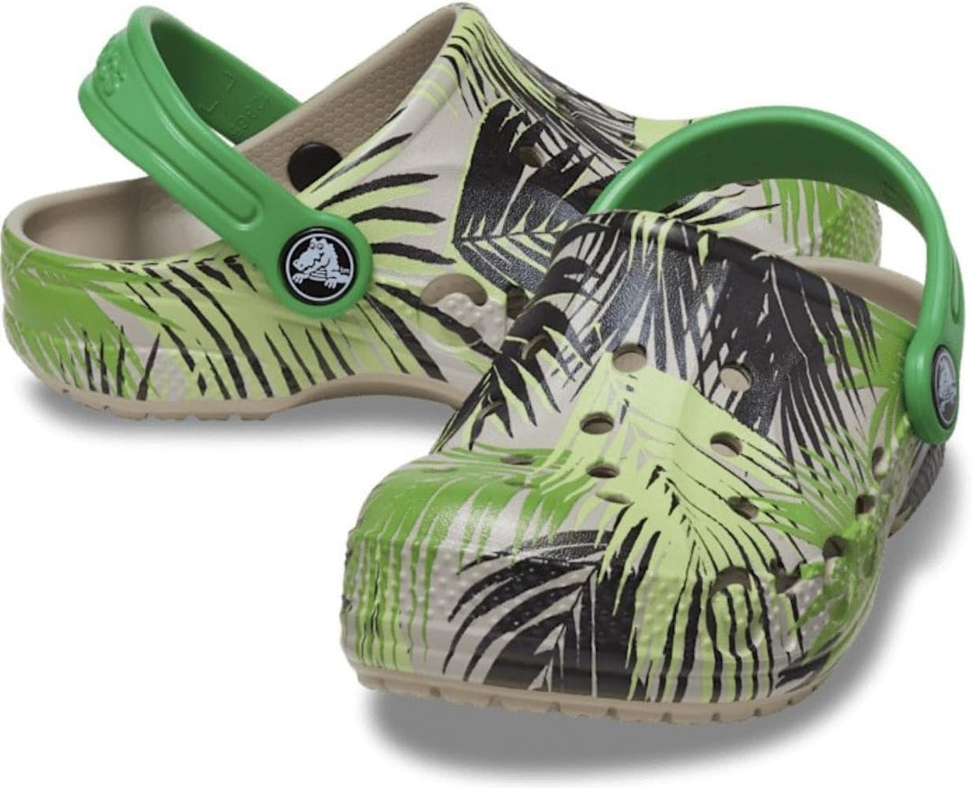 Crocs Unisex Kinder Baya Graphic Clog K Holzschuh 20 EU Cobblestone Tropical Green, 20 EU Cobbleston