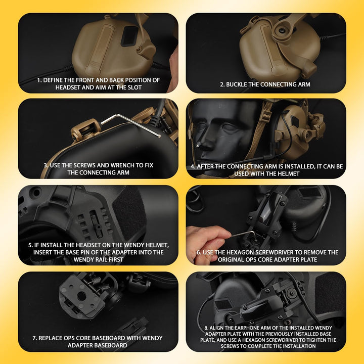 Schneller Helm ARC Schienenadapter Taktische Abholung Headset Aufhängung Kopfhörer Halterung Multi-W