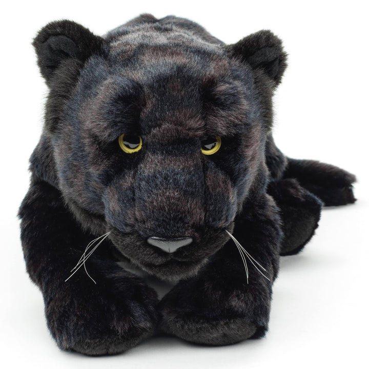 Uni-Toys - Schwarzer Panther, liegend - 44 cm (Länge) - Plüsch-Wildtier - Plüschtier, Kuscheltier, 4