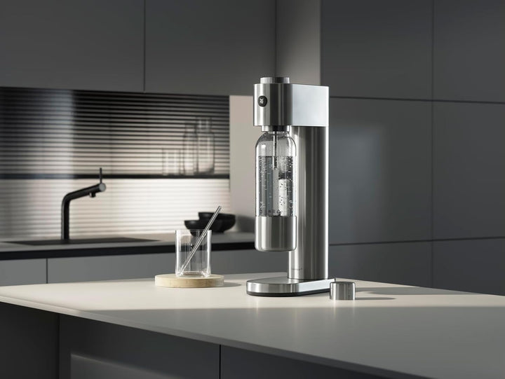 WMF Element One Wassersprudler – vollautomatische Edelstahl Sprudelmaschine mit 3 Graden, platzspare