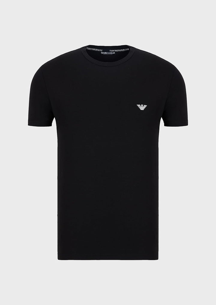 Emporio Armani Herren Men's Crew Neck Soft Modal T-Shirt L Schwarz, L Schwarz