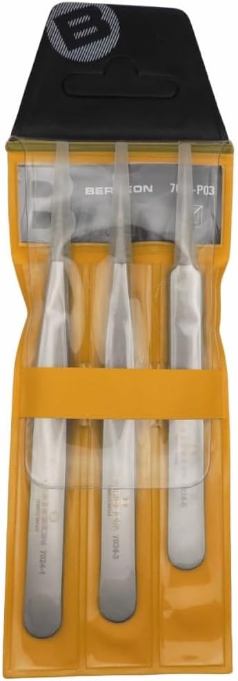 BERGEON Kornzange 7024-3, 110 mm lang, antimagnetisch, für Präzisionsarbeiten