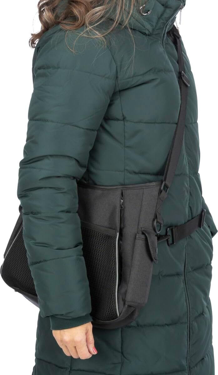 TRIXIE Gassi- und Leckerli-Tasche, 34 × 29 × 9 cm, anthrazit