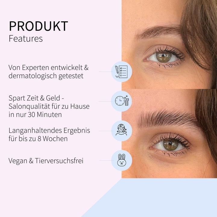 fleeky Augenbrauen & Wimpernlifting Set: Vegan und ohne Tierversuche - Lash & Brow Lifting Kit für n