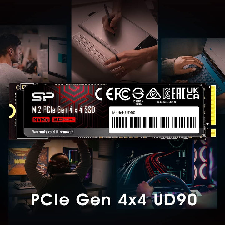 Silicon Power 500GB UD90 NVMe 4.0 Gen4 PCIe M.2 SSD R/W up to 5,000/3,850 MB/s (SP500GBP44UD9005), 5
