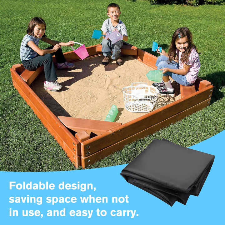 Herbst Sandkasten Abdeckung 200x200cm Wasserdicht 210D Oxford-Stoff Kordelzug Sandkastenabdeckung fü