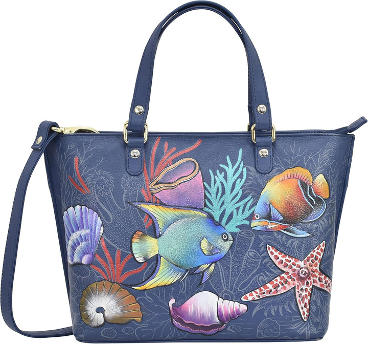 Anuschka Women's Echtleder Medium Tote - Handbemalte Handwerkskunst Mystical Reef, Mystical Reef