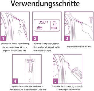 Lockenstab Automatisch Kabelloser Automatischer Lockenstab Mit 4 Temperaturstu Und Lcd-Anzeige Wiede