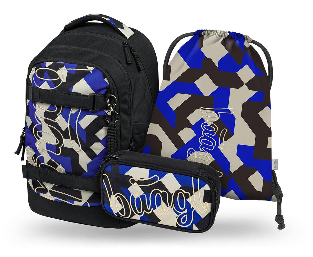 Baagl Schulrucksack Set Jungen Teenager 3 Teilig Skate MAX 30 l - Variety | Ergonomischer Schulranze