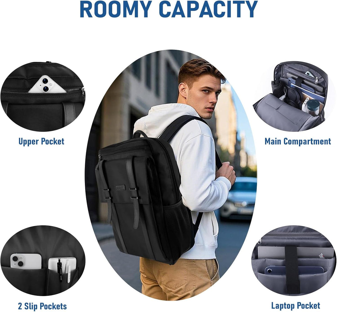 Dobaly Laptop Rucksack Wasserdicht für Damen & Herren - Laptopfach Daypack für Arbeit Business Radfa