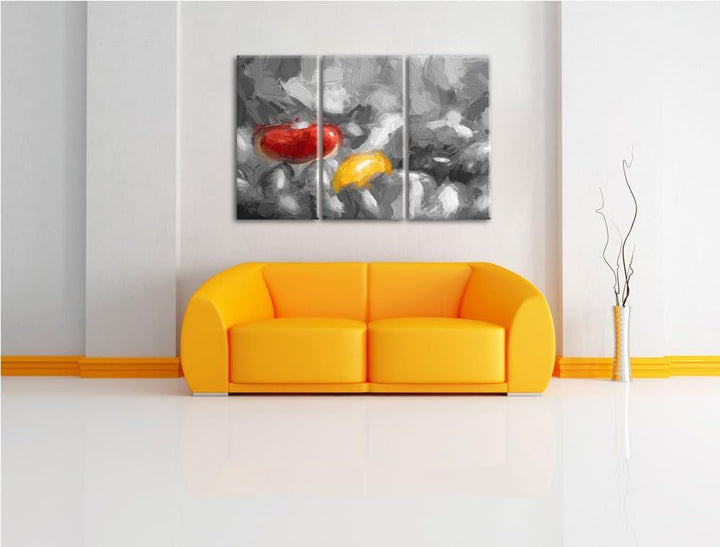 leckere kleine Süssigkeiten schwarz/weiss Deluxe 3-Teiler Leinwandbild 120x80 Bild auf Leinwand, XXL