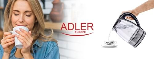 ADLER AD 1225 FO-AD1225 Wasserkocher, Kunststoff, schwarz/transparent Single, Single