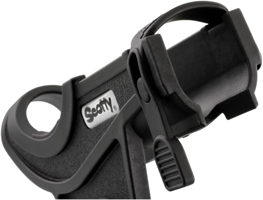Scotty Baitcaster/Spinnrutenhalter mit 241 Seitendeck-Halterung Schwarz, Schwarz